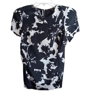 ANN TAYLOR Classic Floral Silk Blouse Top *READ 4 Spandex Abstract Dressy Career